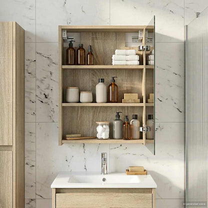 vidaXL Bathroom Mirror Cabinet with Shelf Sonoma Oak 43 x 16 x 62.5 cm