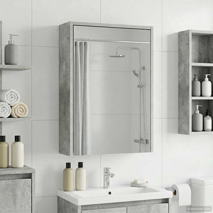 vidaXL Bathroom Mirror Cabinet Concrete Grey 43 x 16 x 62.5 cm