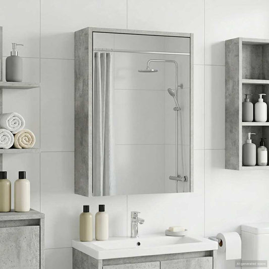 vidaXL Bathroom Mirror Cabinet Concrete Grey 43 x 16 x 62.5 cm
