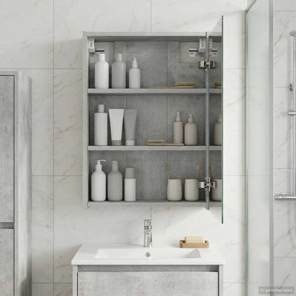 vidaXL Bathroom Mirror Cabinet Concrete Grey 43 x 16 x 62.5 cm