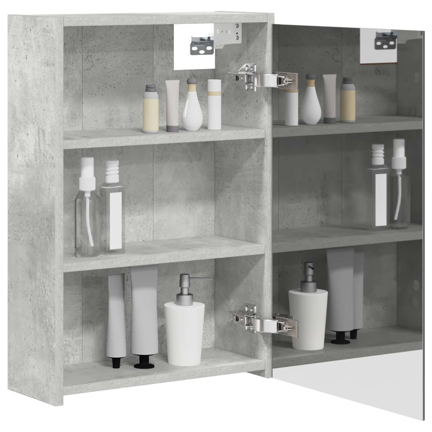 vidaXL Bathroom Mirror Cabinet Concrete Grey 43 x 16 x 62.5 cm