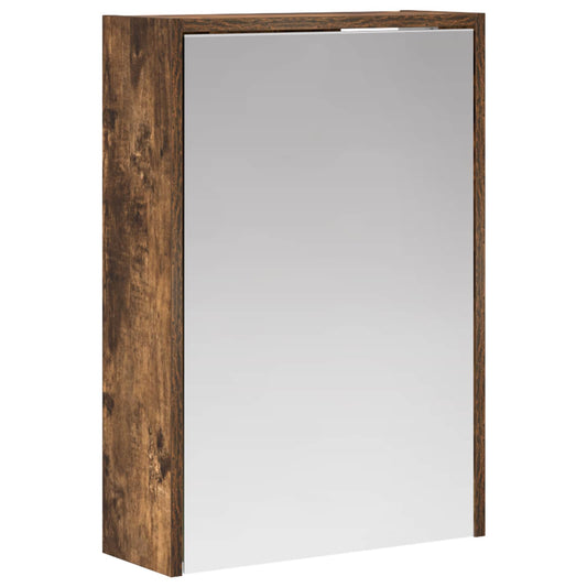 vidaXL Bathroom Mirror Cabinet with Shelf Smoked Oak 43 x 16 x 62.5 cm