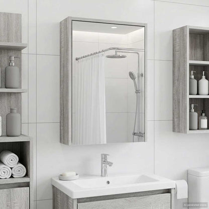 vidaXL Bathroom Mirror Cabinet with Door Grey Sonoma 43 x 16 x 62.5 cm