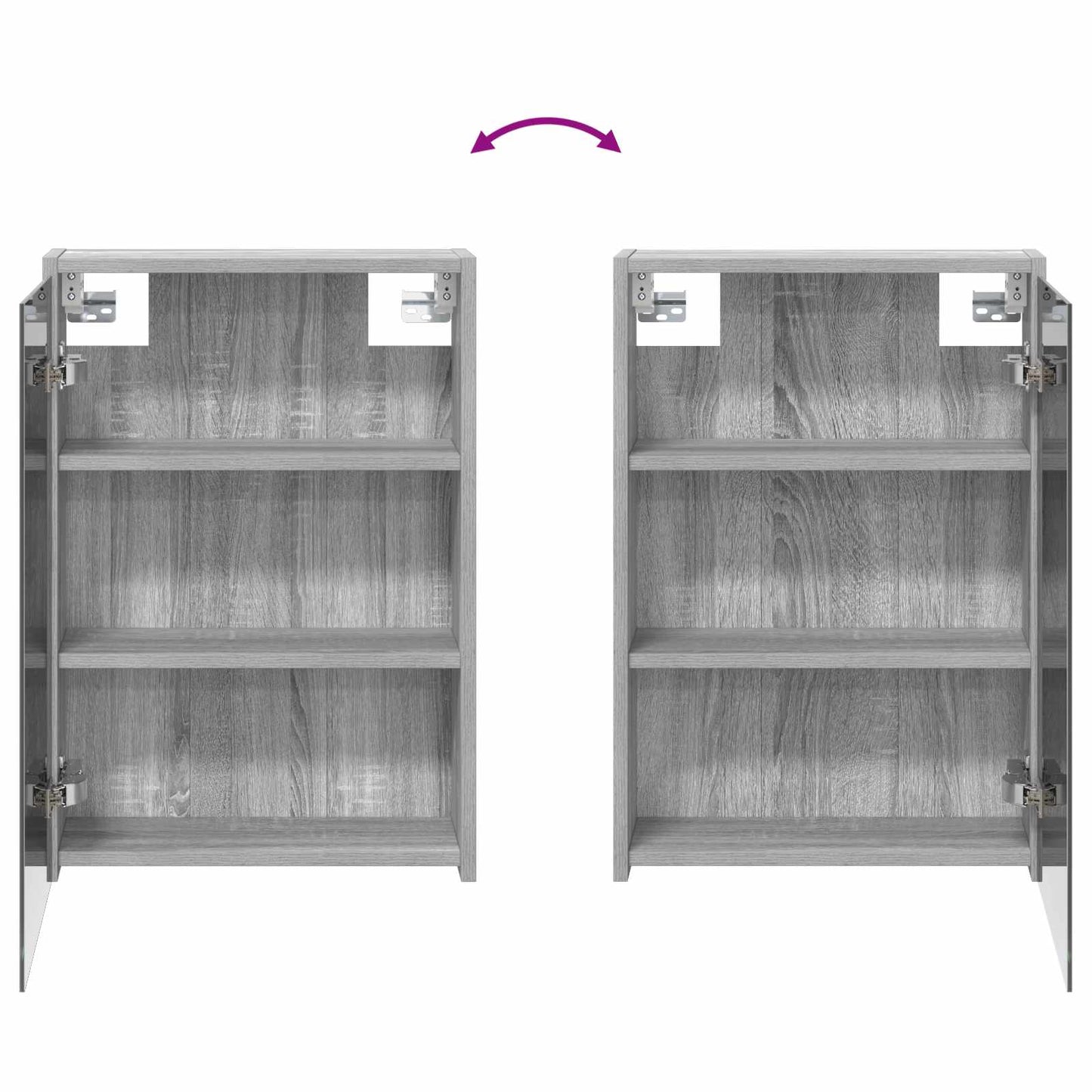 vidaXL Bathroom Mirror Cabinet with Door Grey Sonoma 43 x 16 x 62.5 cm