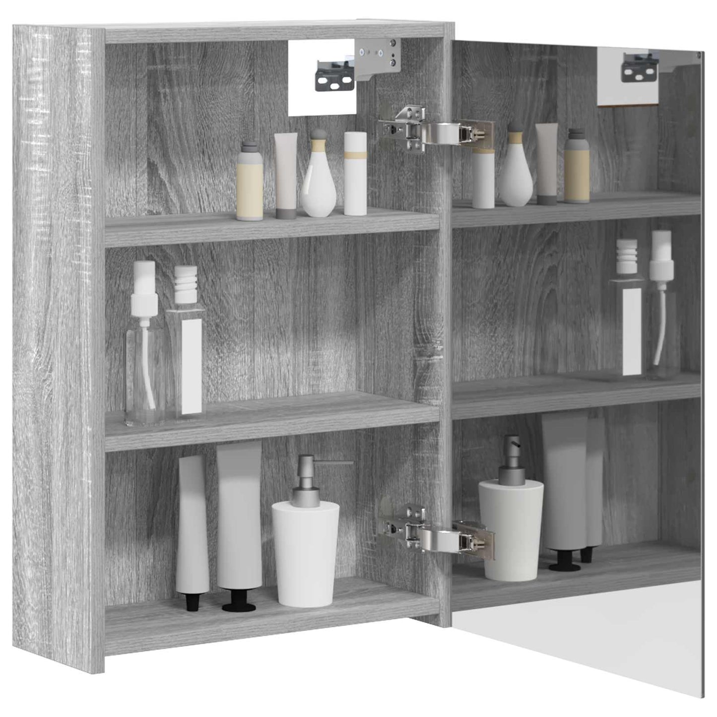 vidaXL Bathroom Mirror Cabinet with Door Grey Sonoma 43 x 16 x 62.5 cm