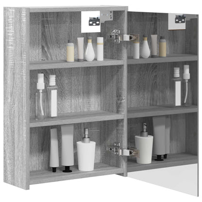 vidaXL Bathroom Mirror Cabinet with Door Grey Sonoma 43 x 16 x 62.5 cm