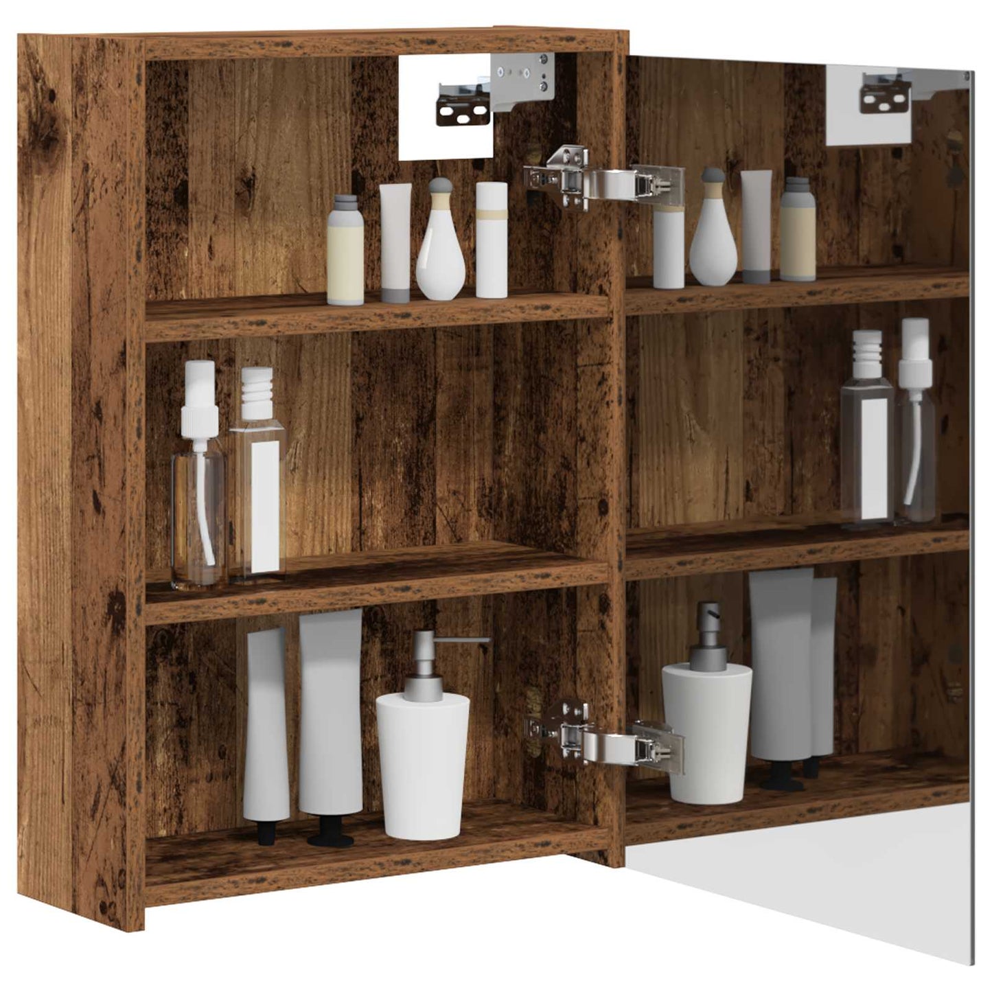 vidaXL Bathroom Mirror Cabinet with Shelf Old Wood 43 x 16 x 62.5 cm