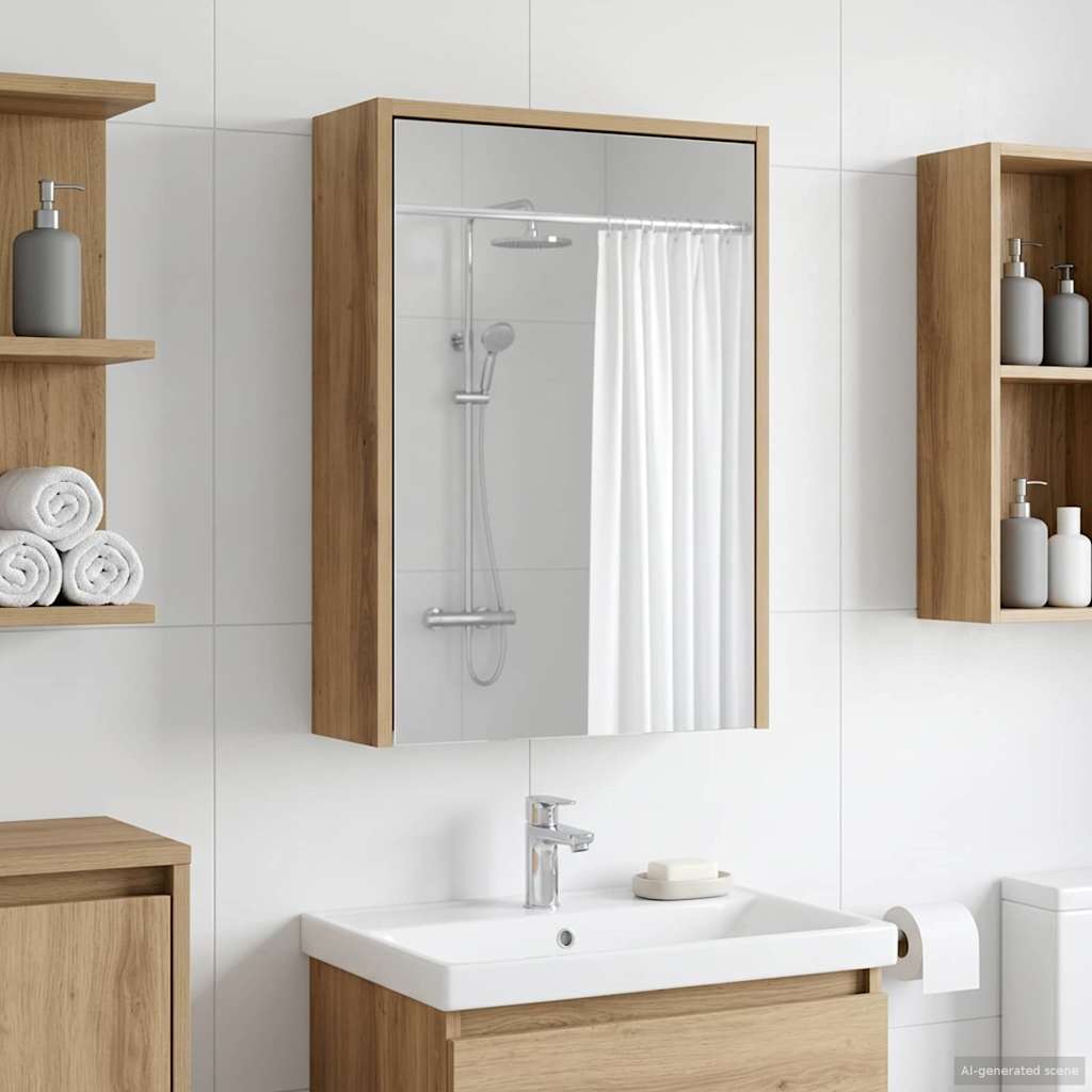 vidaXL Bathroom Mirror Cabinet Artisian Oak 43 x 16 x 62.5 cm