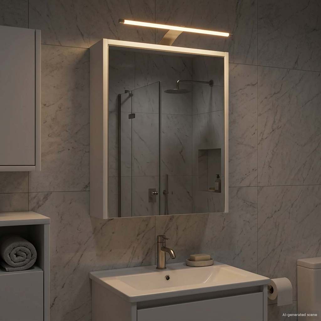 vidaXL Bathroom Mirror Cabinet White 43 x 16 x 62.5 cm Engineered wood