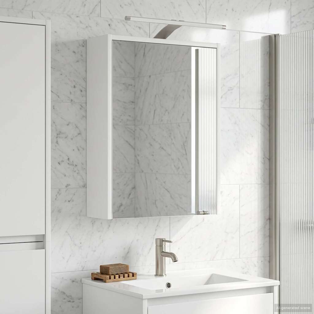 vidaXL Bathroom Mirror Cabinet White 43 x 16 x 62.5 cm Engineered wood