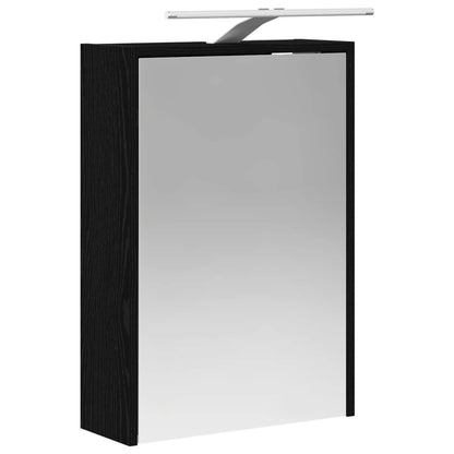 vidaXL Bathroom Mirror Cabinet with Shelf Black Oak 43 x 16 x 62.5 cm