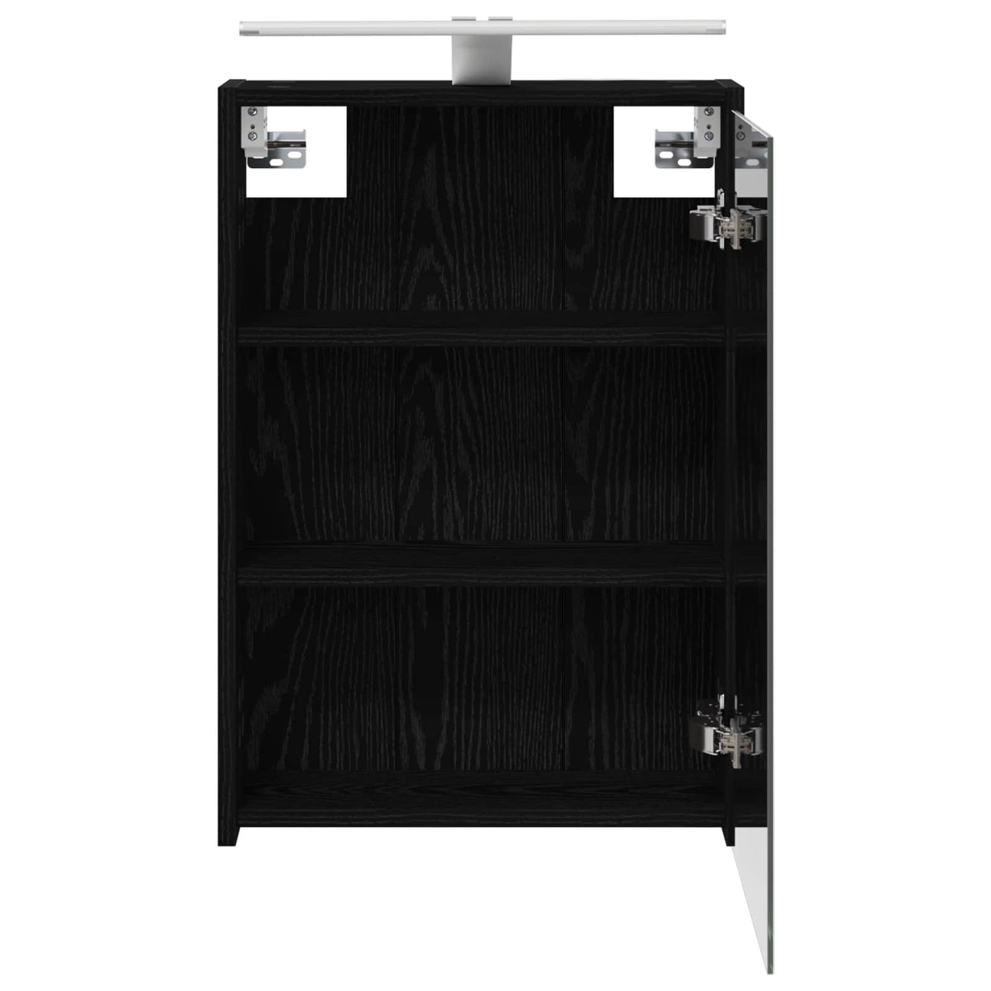 vidaXL Bathroom Mirror Cabinet with Shelf Black Oak 43 x 16 x 62.5 cm