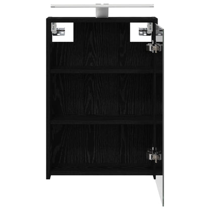 vidaXL Bathroom Mirror Cabinet with Shelf Black Oak 43 x 16 x 62.5 cm