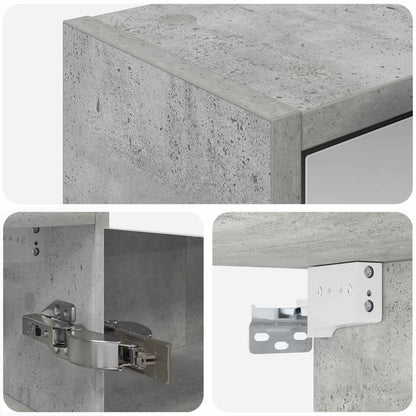 vidaXL Bathroom Mirror Cabinet Concrete Grey 43 x 16 x 62.5 cm