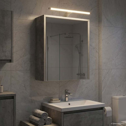 vidaXL Bathroom Mirror Cabinet Concrete Grey 43 x 16 x 62.5 cm