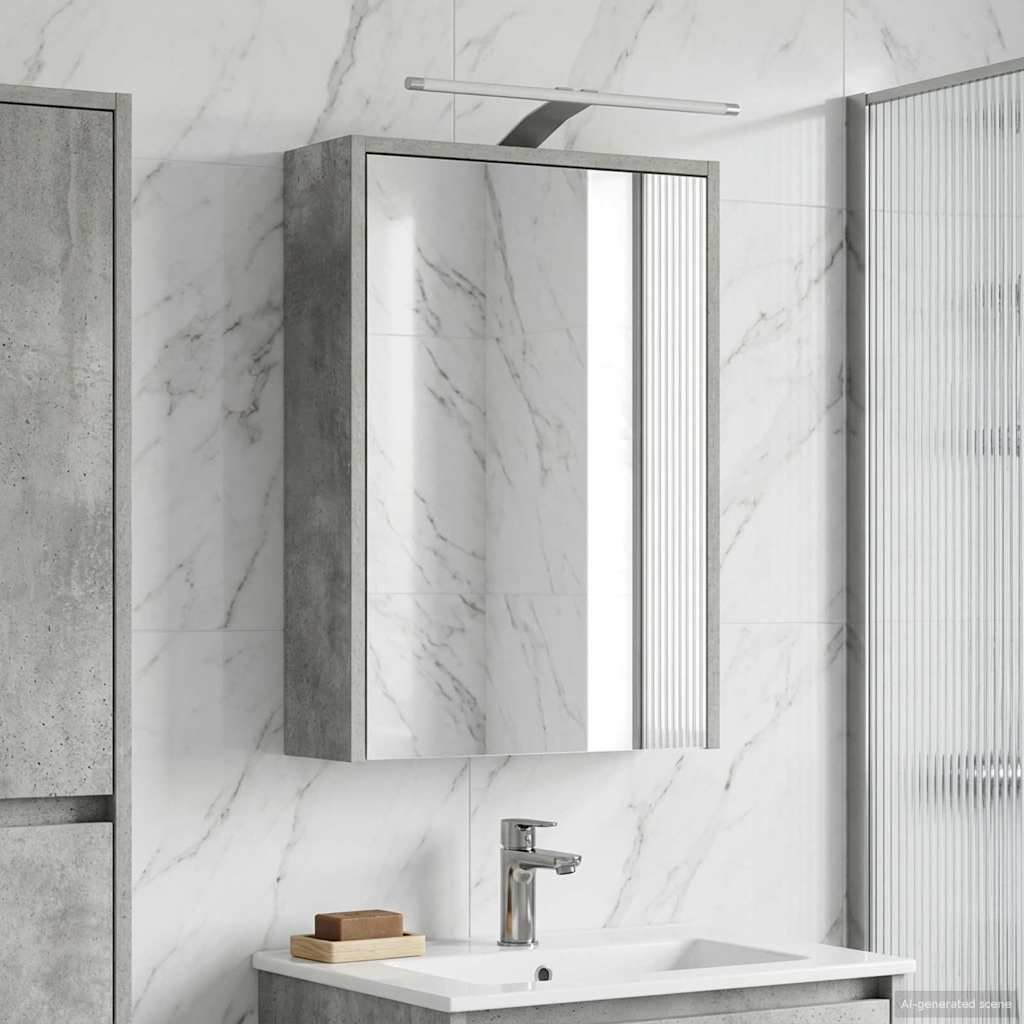 vidaXL Bathroom Mirror Cabinet Concrete Grey 43 x 16 x 62.5 cm