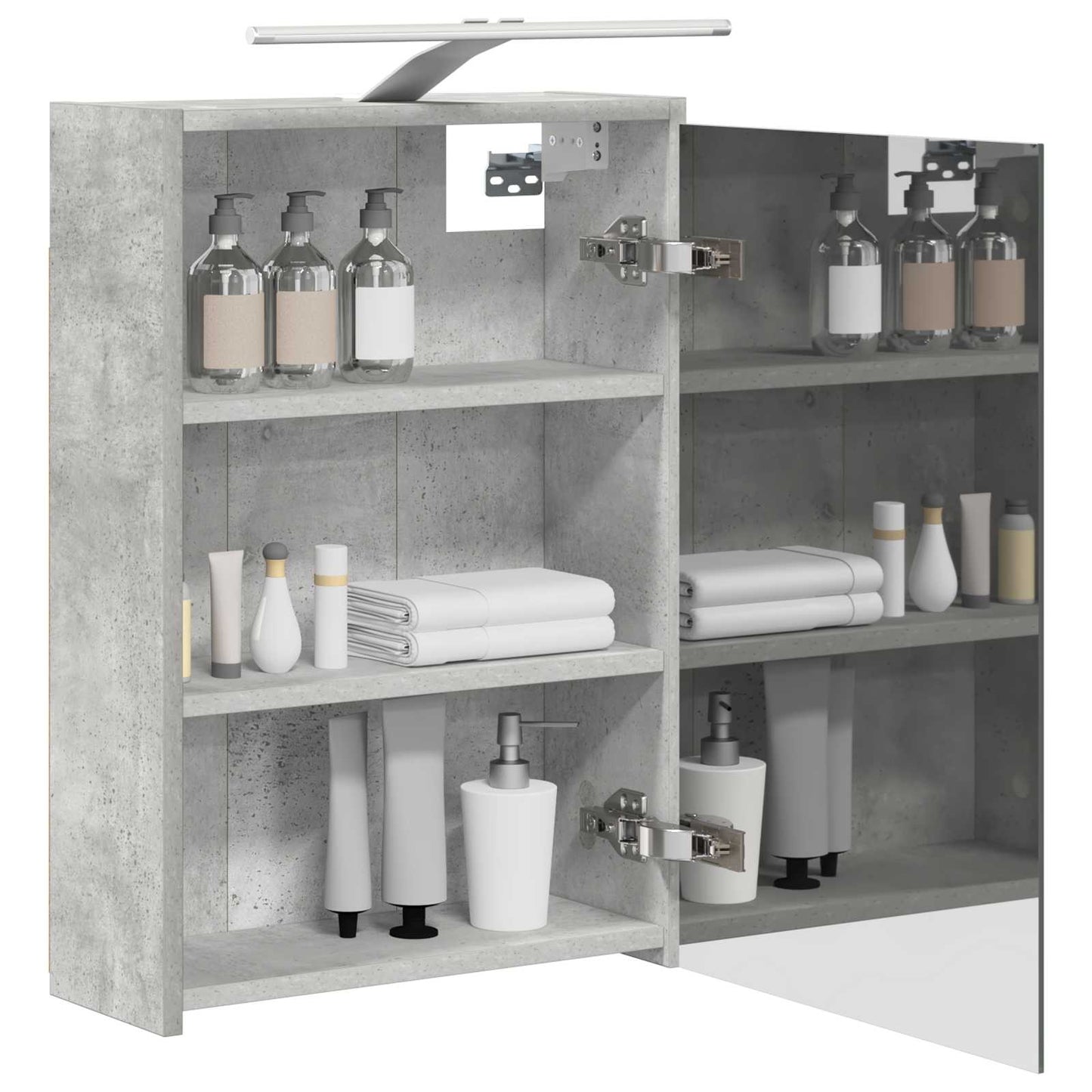 vidaXL Bathroom Mirror Cabinet Concrete Grey 43 x 16 x 62.5 cm