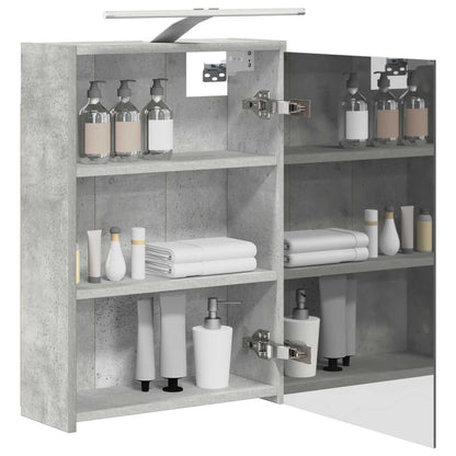 vidaXL Bathroom Mirror Cabinet Concrete Grey 43 x 16 x 62.5 cm