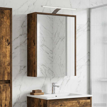vidaXL Bathroom Mirror Cabinet with Shelf Smoked Oak 43 x 16 x 62.5 cm