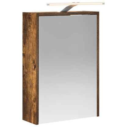 vidaXL Bathroom Mirror Cabinet with Shelf Smoked Oak 43 x 16 x 62.5 cm