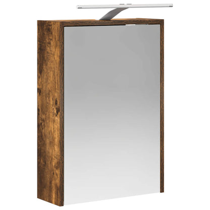 vidaXL Bathroom Mirror Cabinet with Shelf Smoked Oak 43 x 16 x 62.5 cm