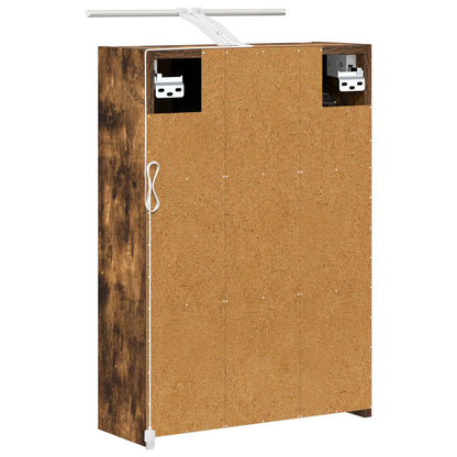 vidaXL Bathroom Mirror Cabinet with Shelf Smoked Oak 43 x 16 x 62.5 cm