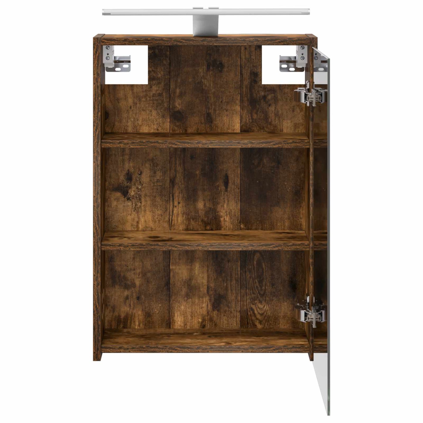 vidaXL Bathroom Mirror Cabinet with Shelf Smoked Oak 43 x 16 x 62.5 cm