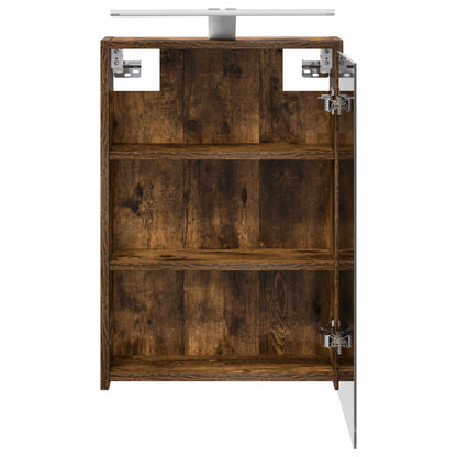 vidaXL Bathroom Mirror Cabinet with Shelf Smoked Oak 43 x 16 x 62.5 cm