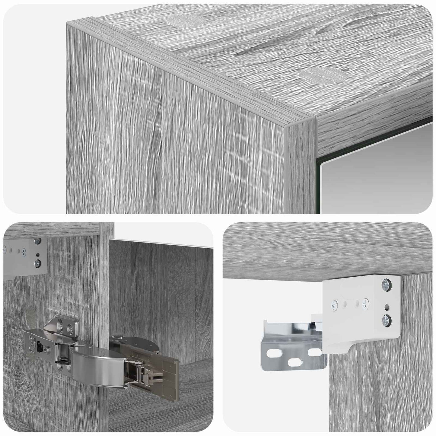 vidaXL Bathroom Mirror Cabinet with Door Grey Sonoma 43 x 16 x 62.5 cm