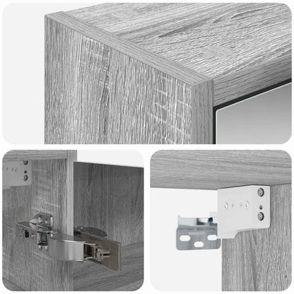 vidaXL Bathroom Mirror Cabinet with Door Grey Sonoma 43 x 16 x 62.5 cm