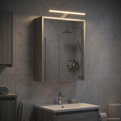 vidaXL Bathroom Mirror Cabinet with Door Grey Sonoma 43 x 16 x 62.5 cm