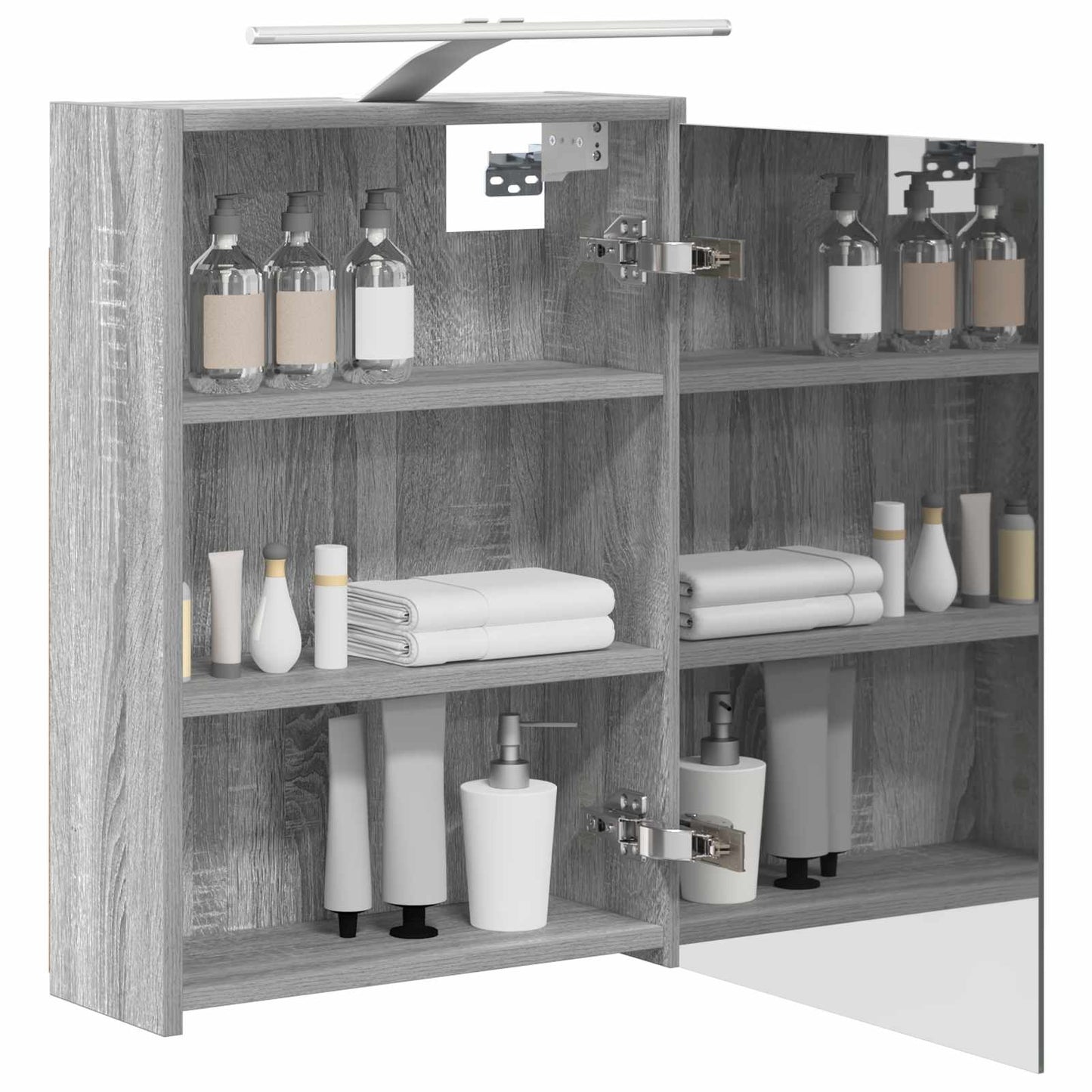 vidaXL Bathroom Mirror Cabinet with Door Grey Sonoma 43 x 16 x 62.5 cm