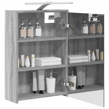 vidaXL Bathroom Mirror Cabinet with Door Grey Sonoma 43 x 16 x 62.5 cm