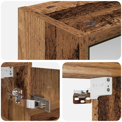 vidaXL Bathroom Mirror Cabinet with Shelf Old Wood 43 x 16 x 62.5 cm
