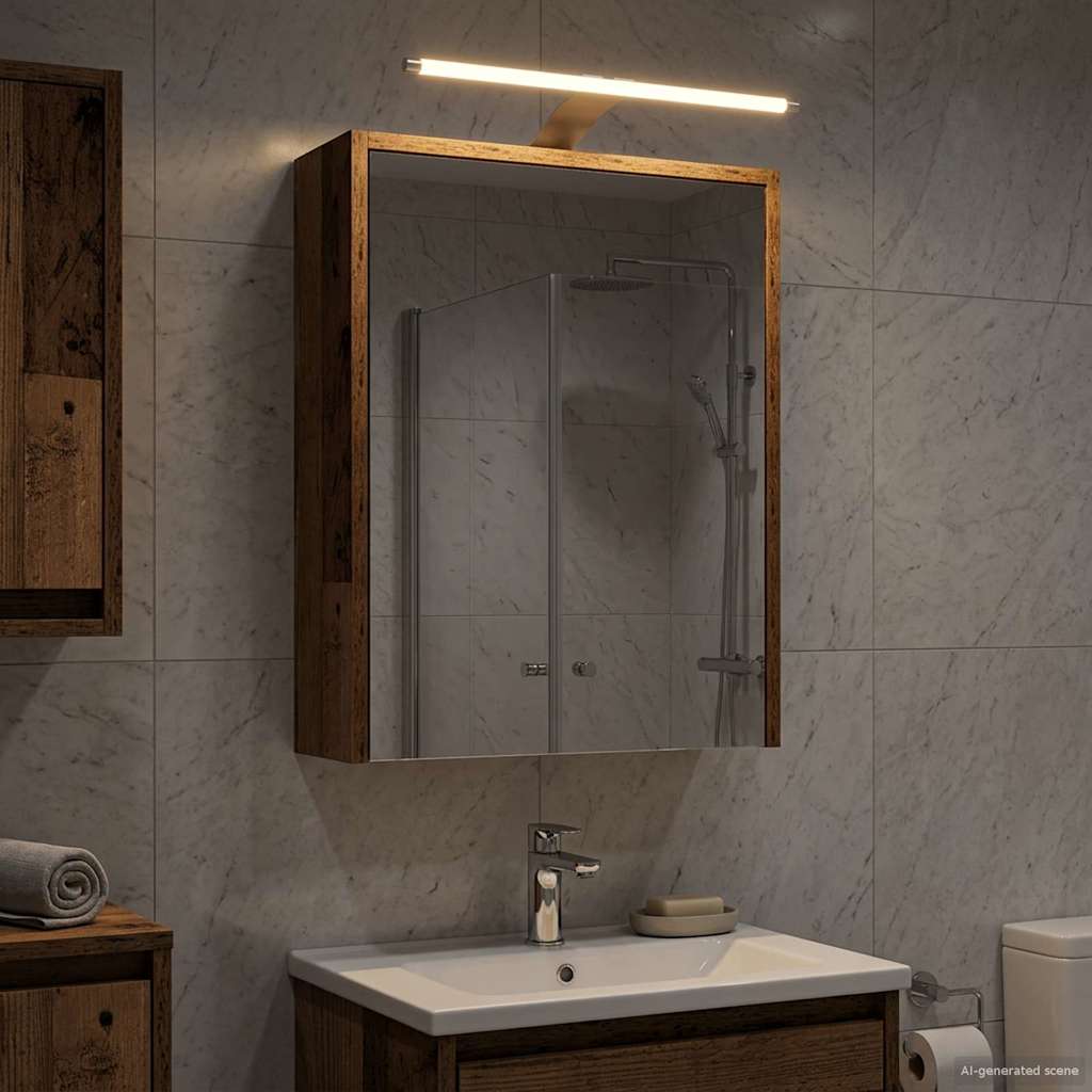 vidaXL Bathroom Mirror Cabinet with Shelf Old Wood 43 x 16 x 62.5 cm