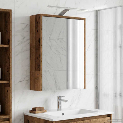 vidaXL Bathroom Mirror Cabinet with Shelf Old Wood 43 x 16 x 62.5 cm