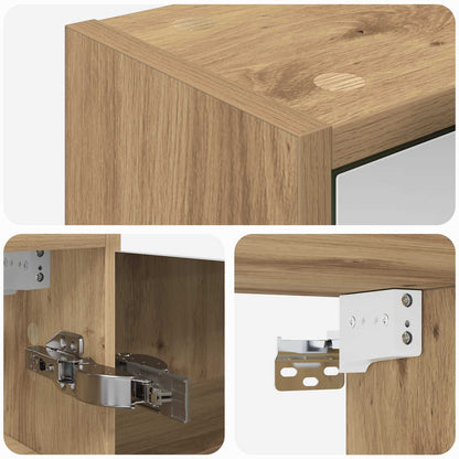 vidaXL Bathroom Mirror Cabinet Artisian Oak 43 x 16 x 62.5 cm