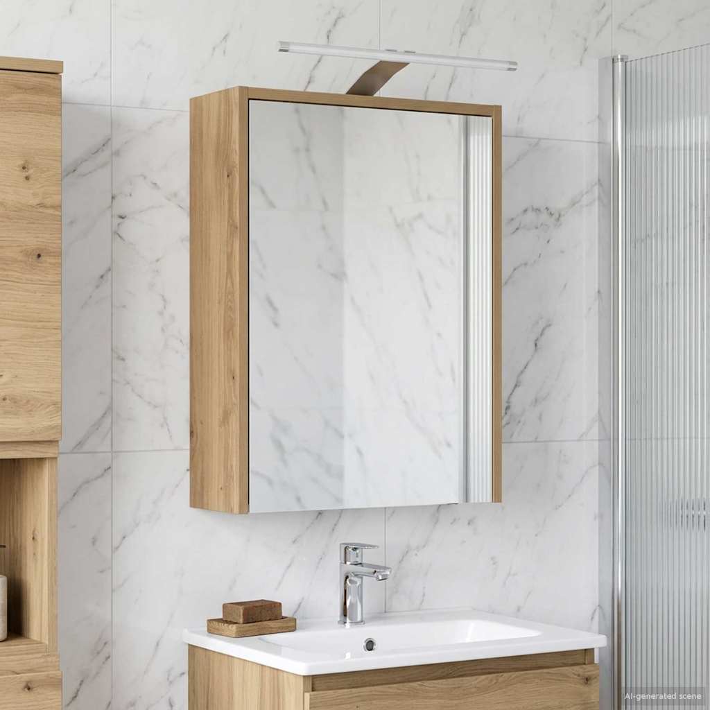 vidaXL Bathroom Mirror Cabinet Artisian Oak 43 x 16 x 62.5 cm