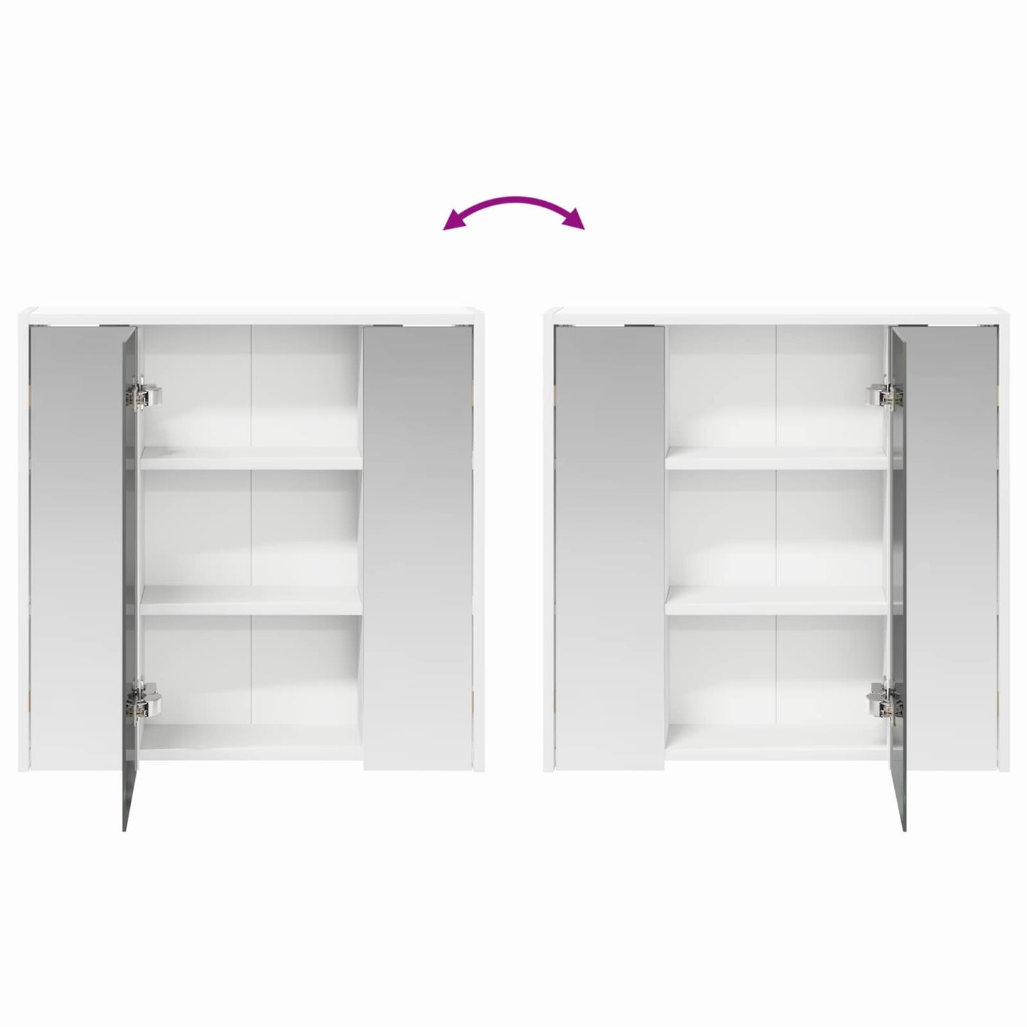vidaXL Bathroom Mirror Cabinet White 63.5 x 16 x 62.5 cm