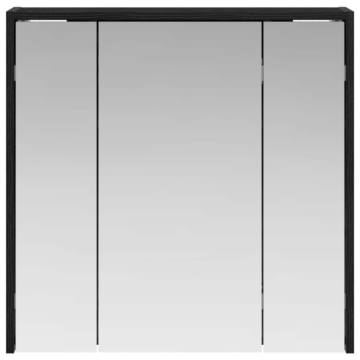 vidaXL Bathroom Mirror Cabinet Black Oak 63.5 x 16 x 62.5 cm