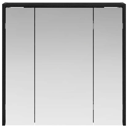 vidaXL Bathroom Mirror Cabinet Black Oak 63.5 x 16 x 62.5 cm