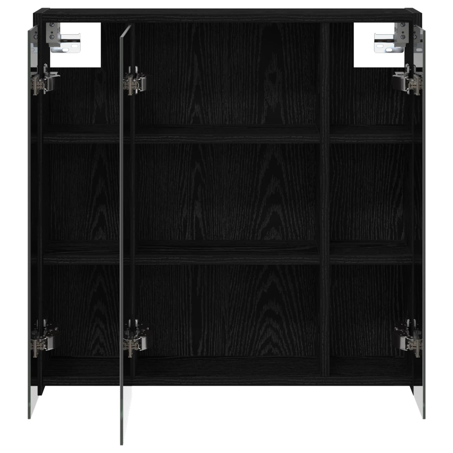 vidaXL Bathroom Mirror Cabinet Black Oak 63.5 x 16 x 62.5 cm
