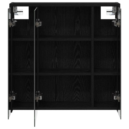 vidaXL Bathroom Mirror Cabinet Black Oak 63.5 x 16 x 62.5 cm