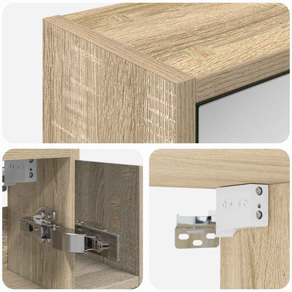 vidaXL Bathroom Mirror Cabinet Sonoma Oak 63.5 x 16 x 62.5 cm
