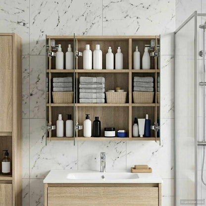 vidaXL Bathroom Mirror Cabinet Sonoma Oak 63.5 x 16 x 62.5 cm