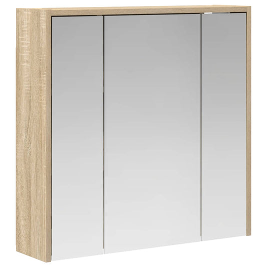 vidaXL Bathroom Mirror Cabinet Sonoma Oak 63.5 x 16 x 62.5 cm