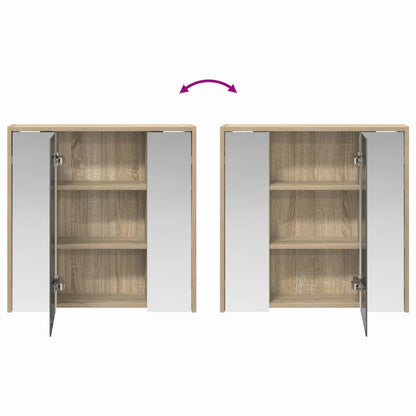 vidaXL Bathroom Mirror Cabinet Sonoma Oak 63.5 x 16 x 62.5 cm