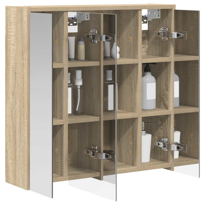 vidaXL Bathroom Mirror Cabinet Sonoma Oak 63.5 x 16 x 62.5 cm
