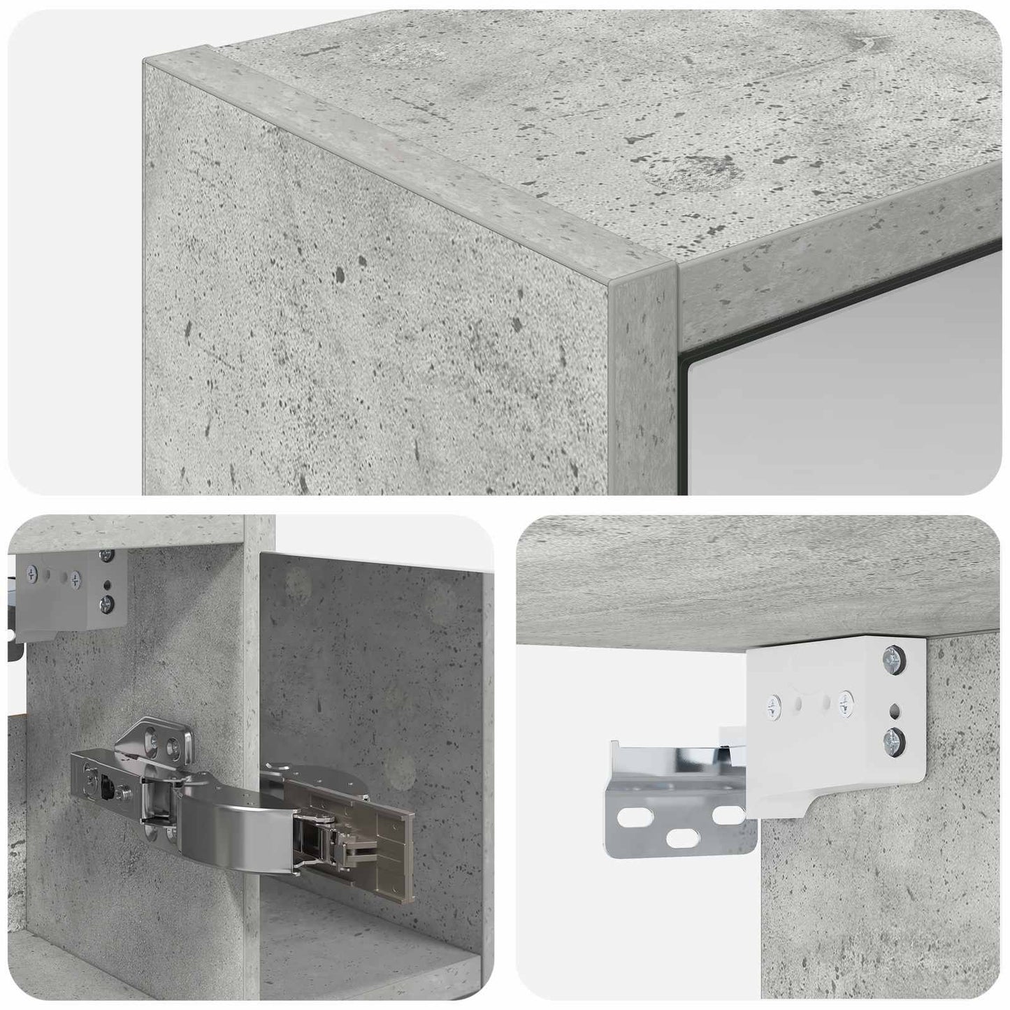 vidaXL Bathroom Mirror Cabinet Concrete Grey 63.5 x 16 x 62.5 cm
