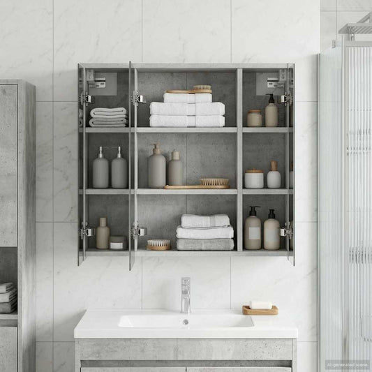 vidaXL Bathroom Mirror Cabinet Concrete Grey 63.5 x 16 x 62.5 cm